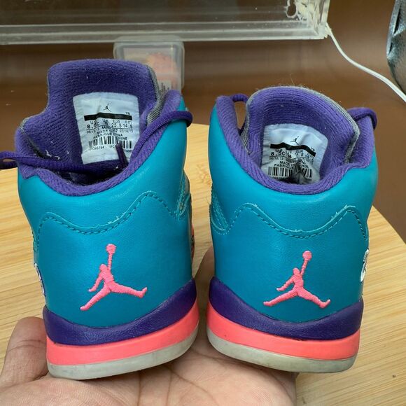 Nike Air Jordan 5 V Retro (TD) Tropical Teal Digital Pink 8.5C - Picture 7 of 10